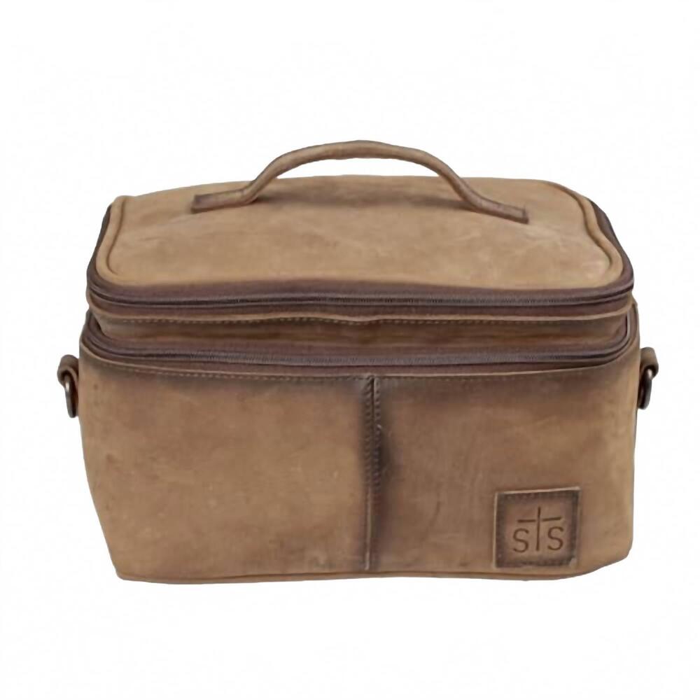 NEW STS RANCHWEAR women's baroness additions glamour makeup bag in brown